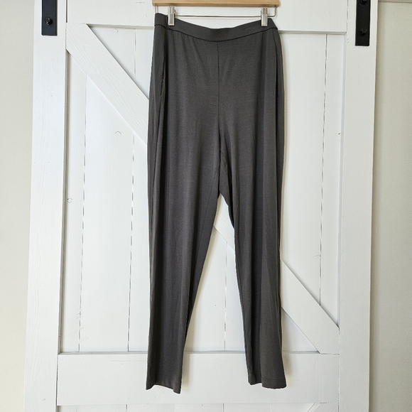 Eileen Fisher pull on pants washable stretch viscose blend gray size M - Picture 2 of 13